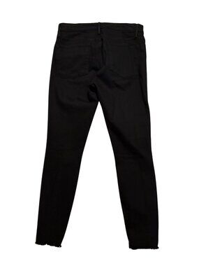 FRAME Le Skinny de Jeanne Black Raw Hem Jeans Size 30 High Rise Stretch